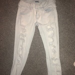 light wash distressed jeans